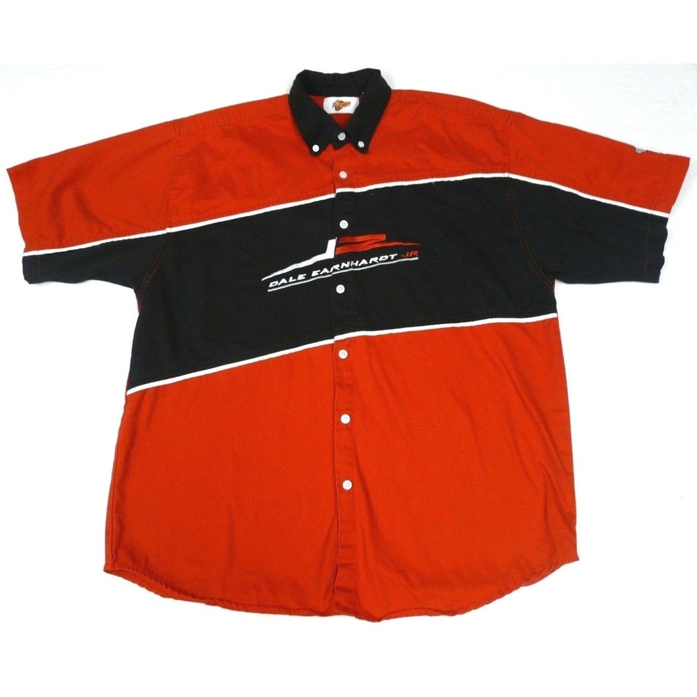 Winners Circle Dale Earnhardt Jr Shirt Mens Large Red Black Racing NASCAR Cotton